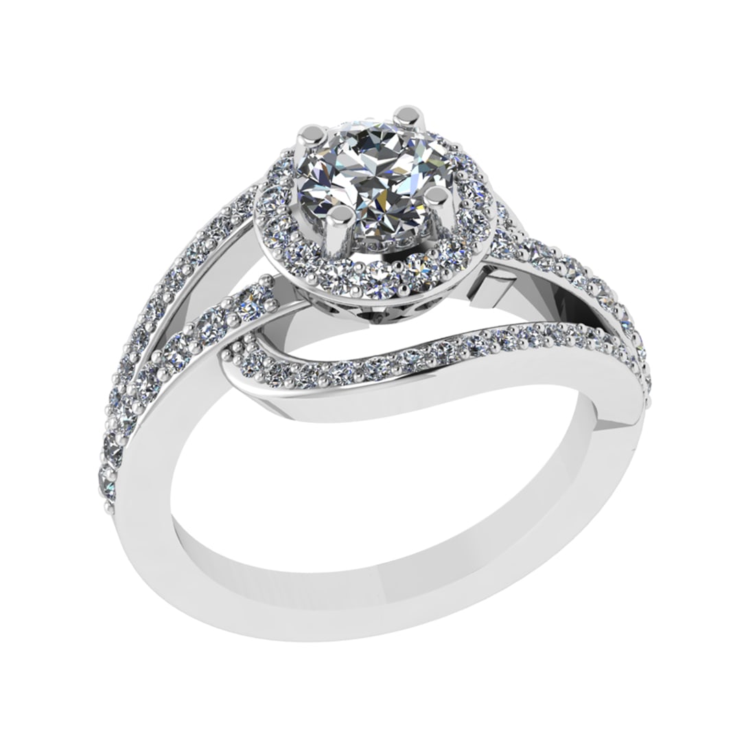 1.61 Ctw SI2/SI1 Diamond 14K White Gold Engagement Ring (ALL DIAMOND ARE LA (1 of 2)