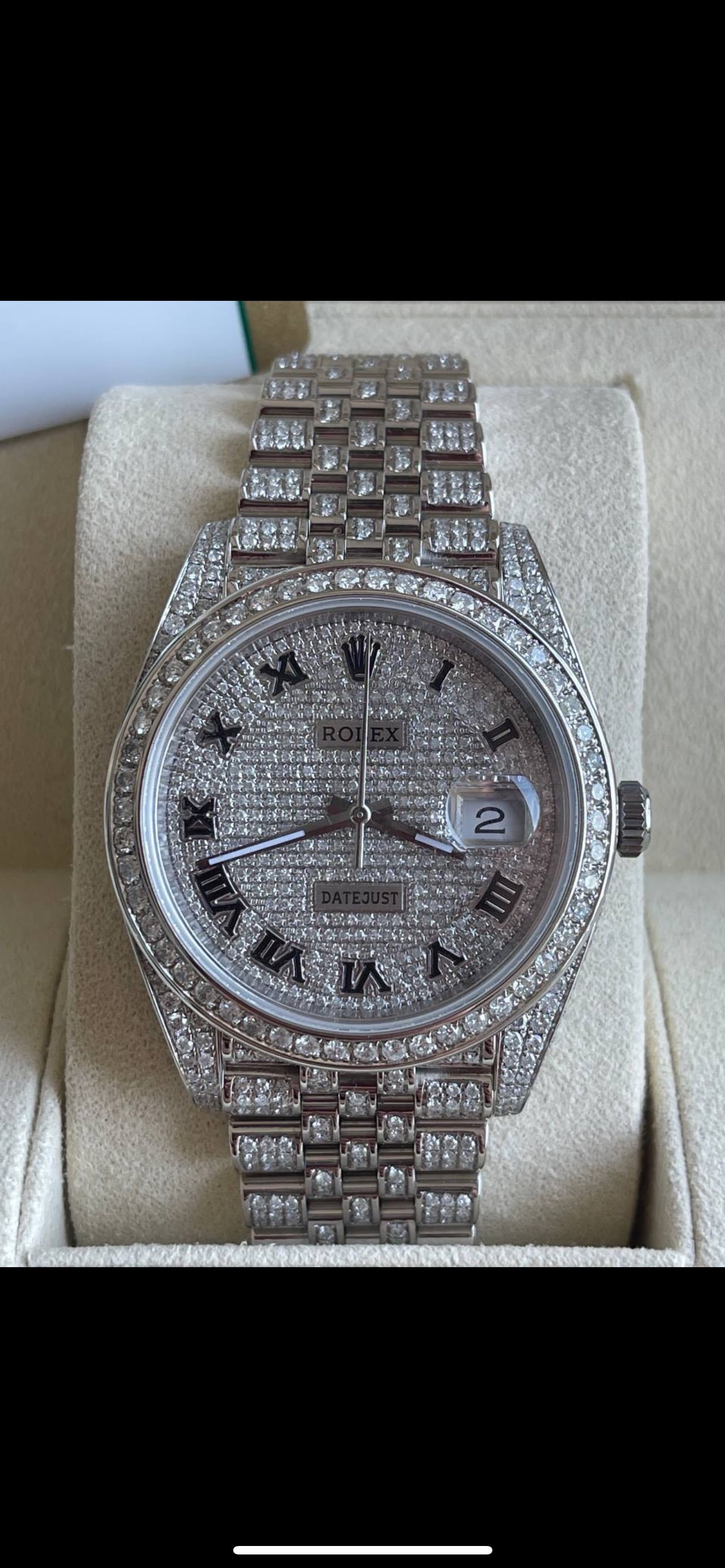 CUSTOM ROLEX DATEJUST 41 MM REF 126300 WITH 20 CTTW G-H, SI1-SI2 DIAMONDS C: ROLEX DATEJUST 41 MM REF 126300 WITH 20 CTTW SI1-SI2 DIAMONDS COMES WITH BOX, PAPERS & APPRAISAL #3SS10641v8