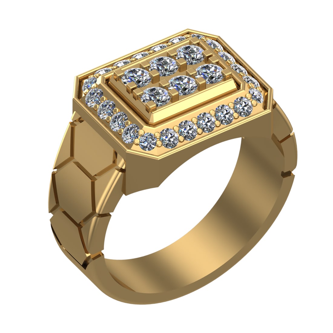 0.95 Ctw SI2/SI1 Diamond 14k Yellow Gold Engagement Ring (ALL DIAMOND ARE L (1 of 2)