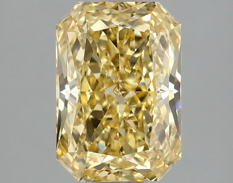 2.1ct Radiant Cut Lab Grown Diamond: IGI CertifiedRadiantCut Loose Diamond (LAB GROWN) - Weight:2.1 ctw; Color: Fancy Intense Yellow; Clarity: VS1 #3SS99041v15