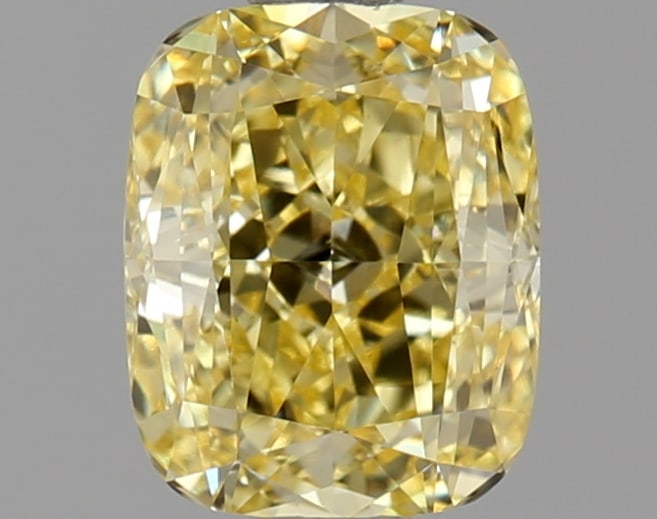 1.37ct Cushion Cut Lab Grown Diamond: IGI CertifiedCushionCut Loose Diamond (LAB GROWN) - Weight:1.37 ctw; Color: Fancy Intense Yellow; Clarity: VS1 #3SS98846v15