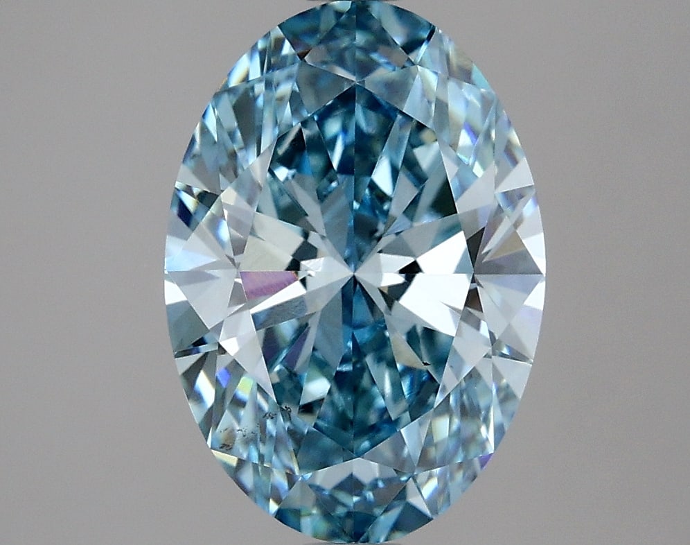 3.05ct Oval Cut Lab Grown Diamond: IGI CertifiedOvalCut Loose Diamond (LAB GROWN) - Weight:3.05 ctw; Color: Fancy Vivid Blue; Clarity: VS2 #3SS98920v15