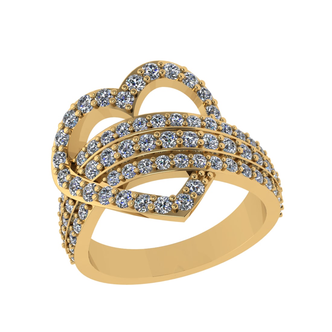 1.39 Ctw SI2/SI1 Diamond 14k Yellow Gold Engagement Ring (ALL DIAMOND ARE L (1 of 2)