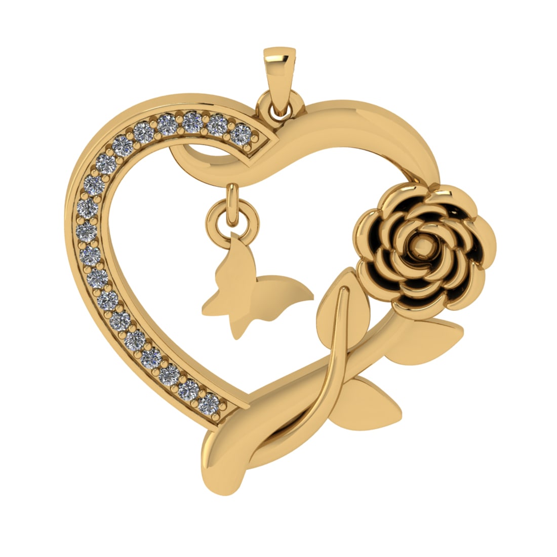 0.25 Ctw VS/SI1 Diamond 14k Yellow Gold Pendant (ALL DIAMOND ARE LAB GROWN: Total Daimond Weight :-0.25 Ctw Color : J-K Clarity : VS/SI1 Setting : Prong Metal Weight : Approx 3.90 gram 14k Yellow Gold Pendant (ALL DIAMOND ARE LAB GROWN ) #3SS65087v15