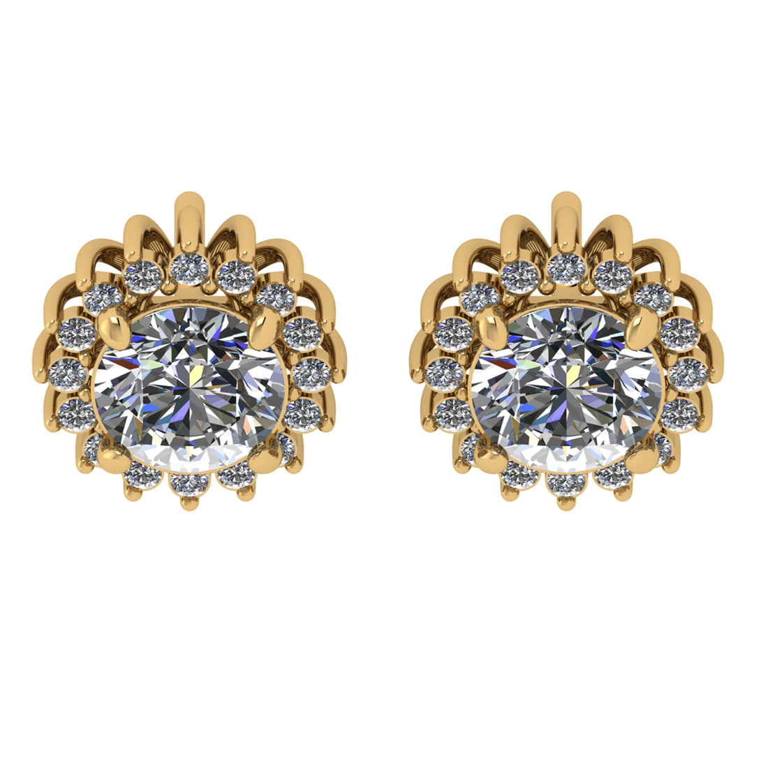 1.16 Ctw VS/SI1 Diamond 14k Yellow Gold Stud Earrings (ALL DIAMOND ARE LAB (1 of 1)