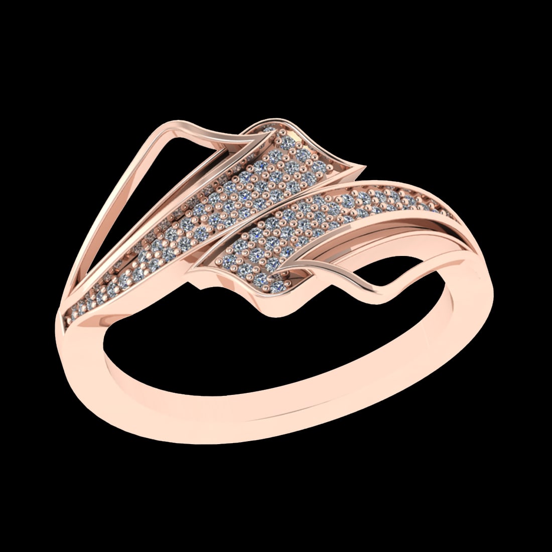 0.18 Ctw SI1/SI2Diamond Prong Set 10k Rose Gold Engagement Ring (1 of 2)