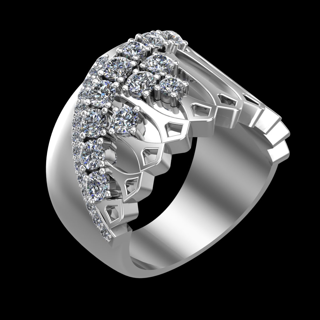 1.31 Ctw VS/SI1 Diamond 10k white Gold Engagement Ring (ALL DIAMOND ARE LAB: Total Daimond Weight :-1.31 Ctw Color : J-k Clarity : VS/SI1 Setting : Prong Metal Weight : Approx 17.81 gram 10k White Gold Engagement Ring Current Size 8(ALL DIAMOND ARE LAB GROWN ) #3SS23374v15