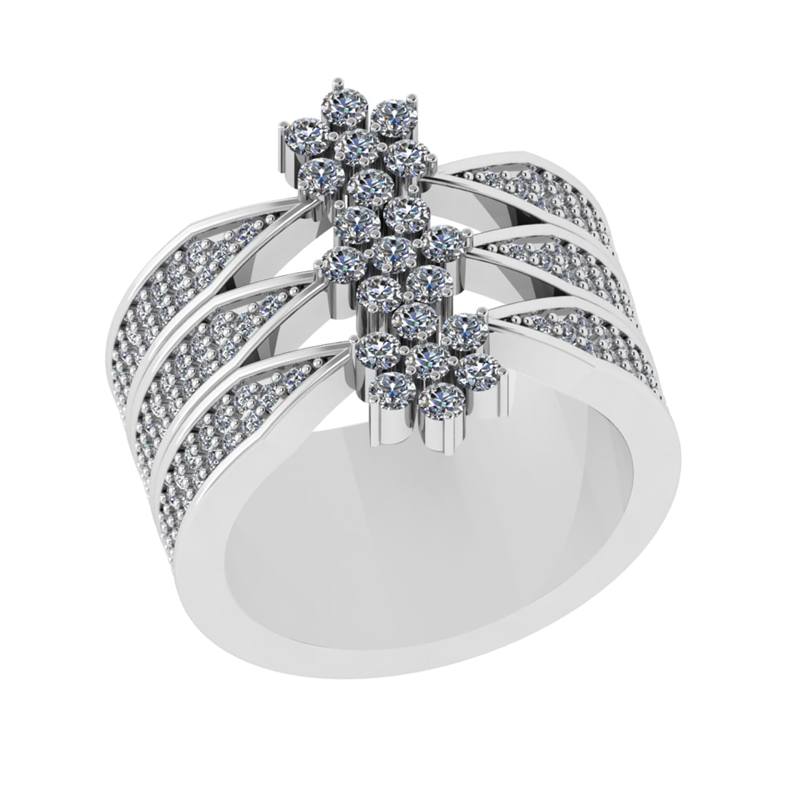 1.24 Ctw VS/SI1 Diamond 14K White Gold Cluster Engagement Ring (ALL DIAMOND: Total Diamond Weight :-1.24 Ctw (Round cut) Color :- J-K Clarity :VS/SI1 Setting : Prong Metal Weight : Approx 8.20 Gram 14K White Gold Cluster Engagement Ring Current Ring Size-6 (ALL DIAMOND ARE LAB
