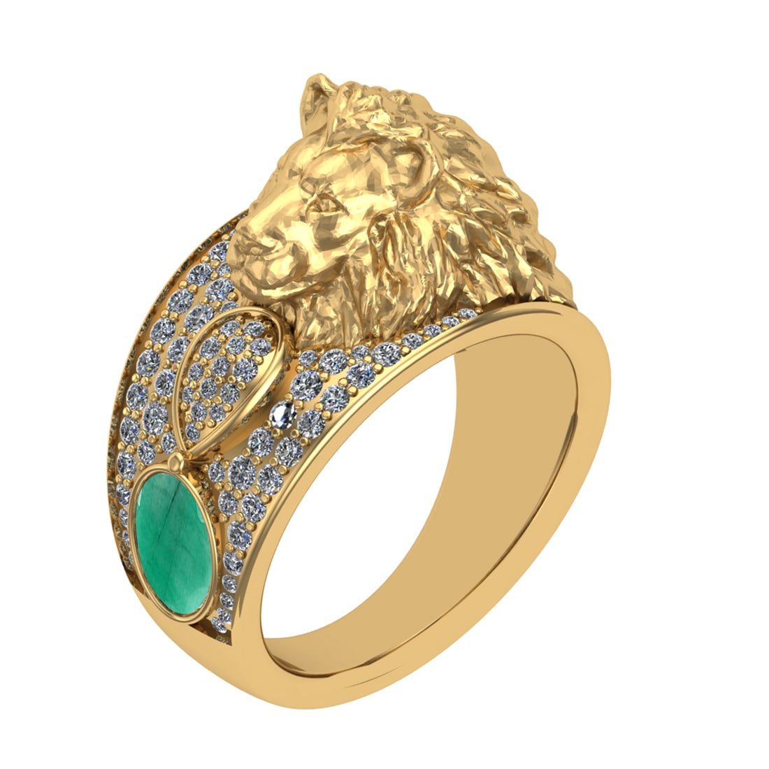1.57 Ctw VS/SI1 Emerald and Diamond 14K Yellow Gold Engagement Ring (ALL DI (1 of 2)
