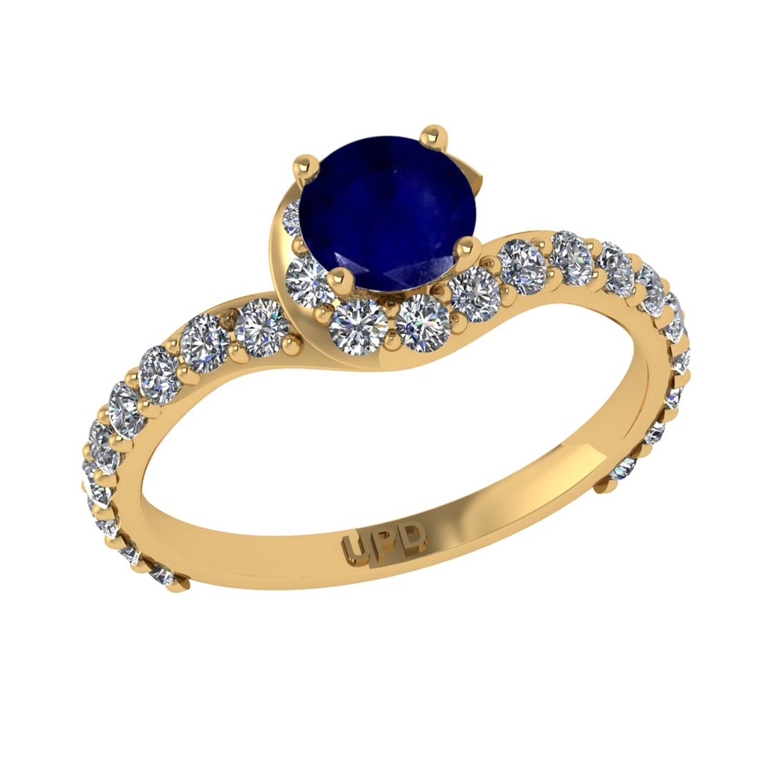 1.67 Ctw VS/SI1 Blue Sapphire and Diamond 14k Yellow Gold Engagement Ring (: Center Stone Weight :-0.84 Ctw ( Round Cut) Center Stone Color :-Blue Sapphire Center Stone Setting : Prong Side Diamond Weight Of Ctw :- 0.83 Ctw Color : J-K Clarity : VS/SI1 Daimond Setting : Prong