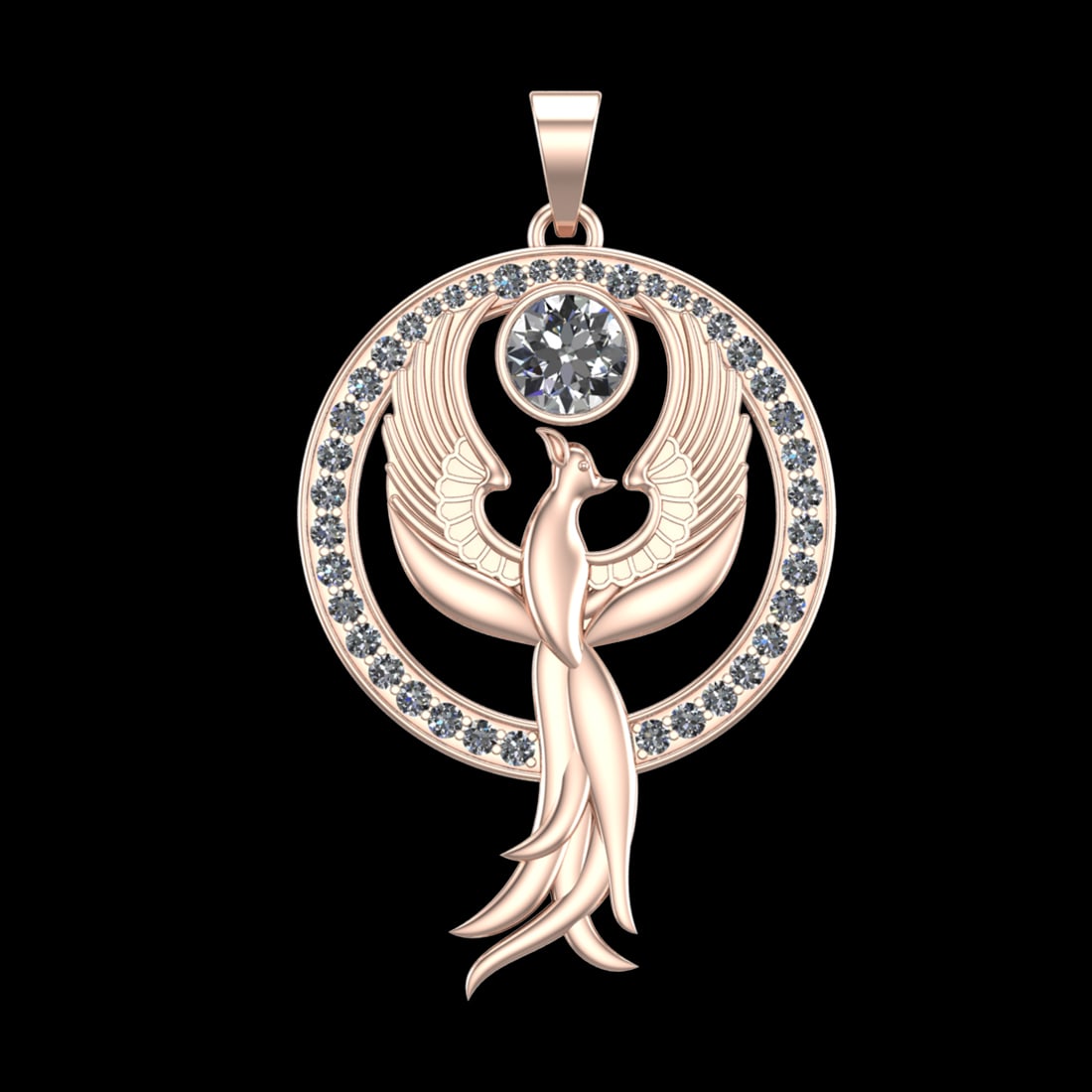 3.90 CtwVS/SI1 Diamond 10k Rose Gold Birds Theme Pendant (ALL DIAMOND ARE L: Center Daimond Weight :-2.00 Ctw (Round Cut) Color : j-k Clarity : VS/SI1 Side Diamond Weight Of Ctw 1.90 Ctw Color : j-k Clarity : VS/SI1 Daimond Setting : Prong Metal Weight : Approx 26.57 gram 10k
