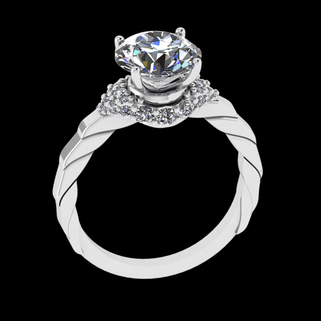 2.82 Ctw SI1/SI2Diamond Prong Set 10k white Gold Engagement Ring (ALL DIAMO (1 of 1)