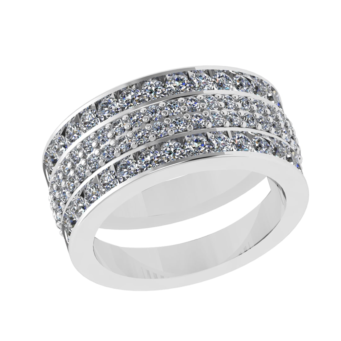 1.90 Ctw SI2/SI1 Diamond Prong Set 14k white Gold Eternity Band Ring (1 of 2)
