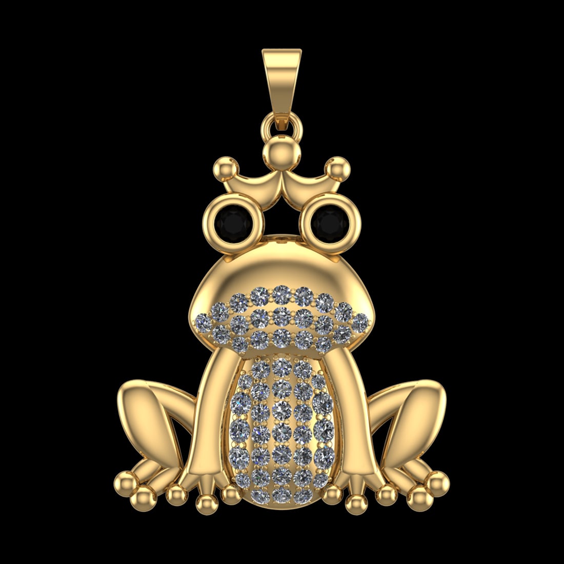 1.22 Ctw VS/SI1 Treated fancy black diamond Prong Set 18k Yellow Gold Penda (1 of 1)