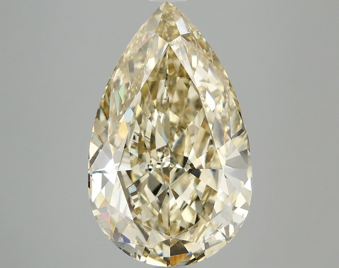 7.4ct Pear Cut Lab Grown Diamond: IGI CertifiedPearCut Loose Diamond (LAB GROWN) - Weight:7.4 ctw; Color: Fancy Yellow; Clarity: VS2 #3SS98720v15