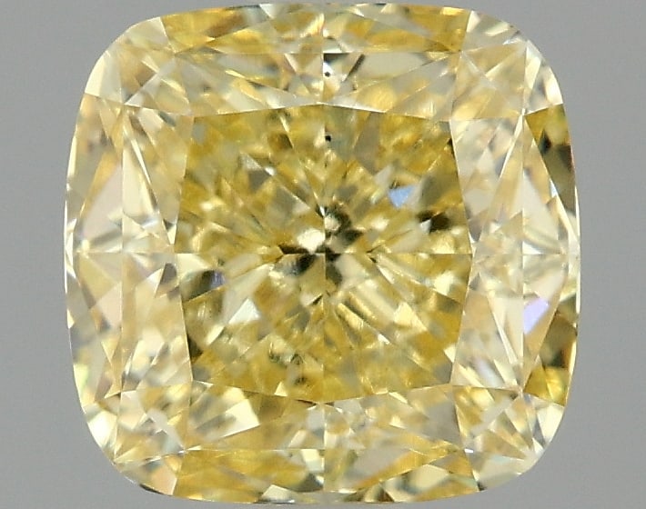 2.08ct Cushion Square Cut Lab Grown Diamond: IGI CertifiedCushion SquareCut Loose Diamond (LAB GROWN) - Weight:2.08 ctw; Color: Fancy Vivid Yellow; Clarity: VS2 #3SS99163v15