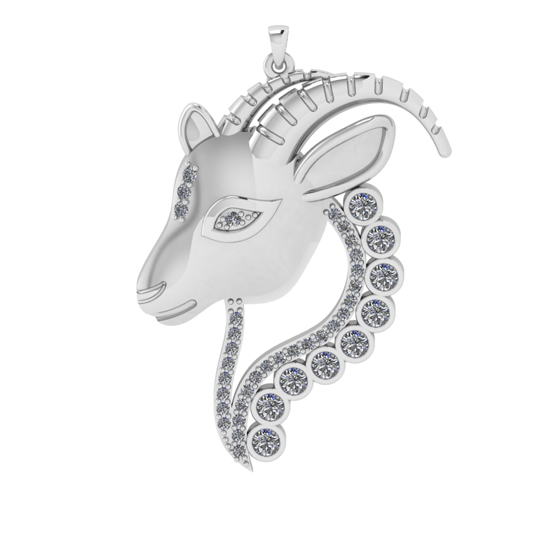 0.48 Ctw VS/SI1 Diamond 14k white Gold Pendant (ALL DIAMOND ARE LAB GROWN ): Total Daimond Weight :-0.48 Ctw Color : J-K Clarity : VS/SI1 Setting : Prong Metal Weight : Approx 6.06 gram 14k White Gold Pendant (ALL DIAMOND ARE LAB GROWN ) #3SS65059v15