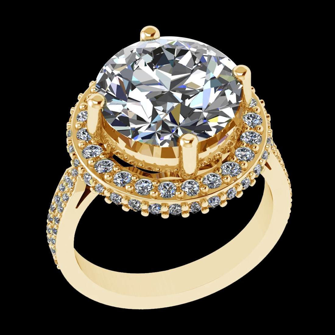 4.21 Ctw VS/SI1 Diamond 10k Yellow Gold Engagement Ring (ALL DIAMOND ARE LA (1 of 2)