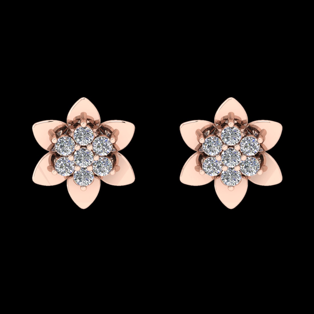 1.54 CtwVS/SI1 Diamond 10k Rose Gold Stud Earrings (ALL DIAMOND ARE LAB GRO (1 of 1)