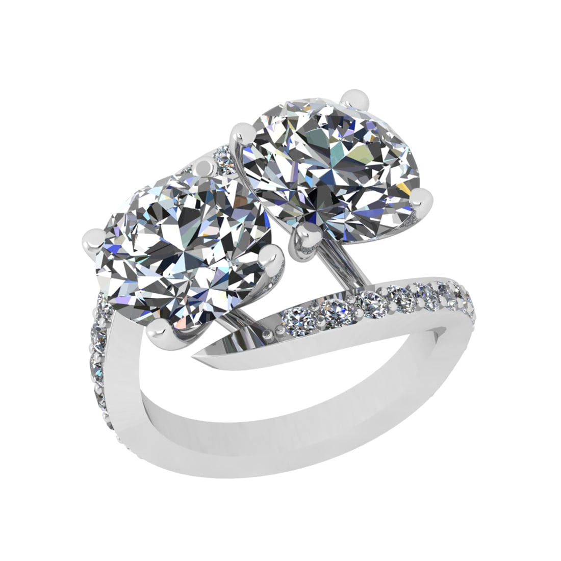 8.58 Ctw SI2/SI1 Diamond Prong Set 14k white Gold Engagement Ring (1 of 2)