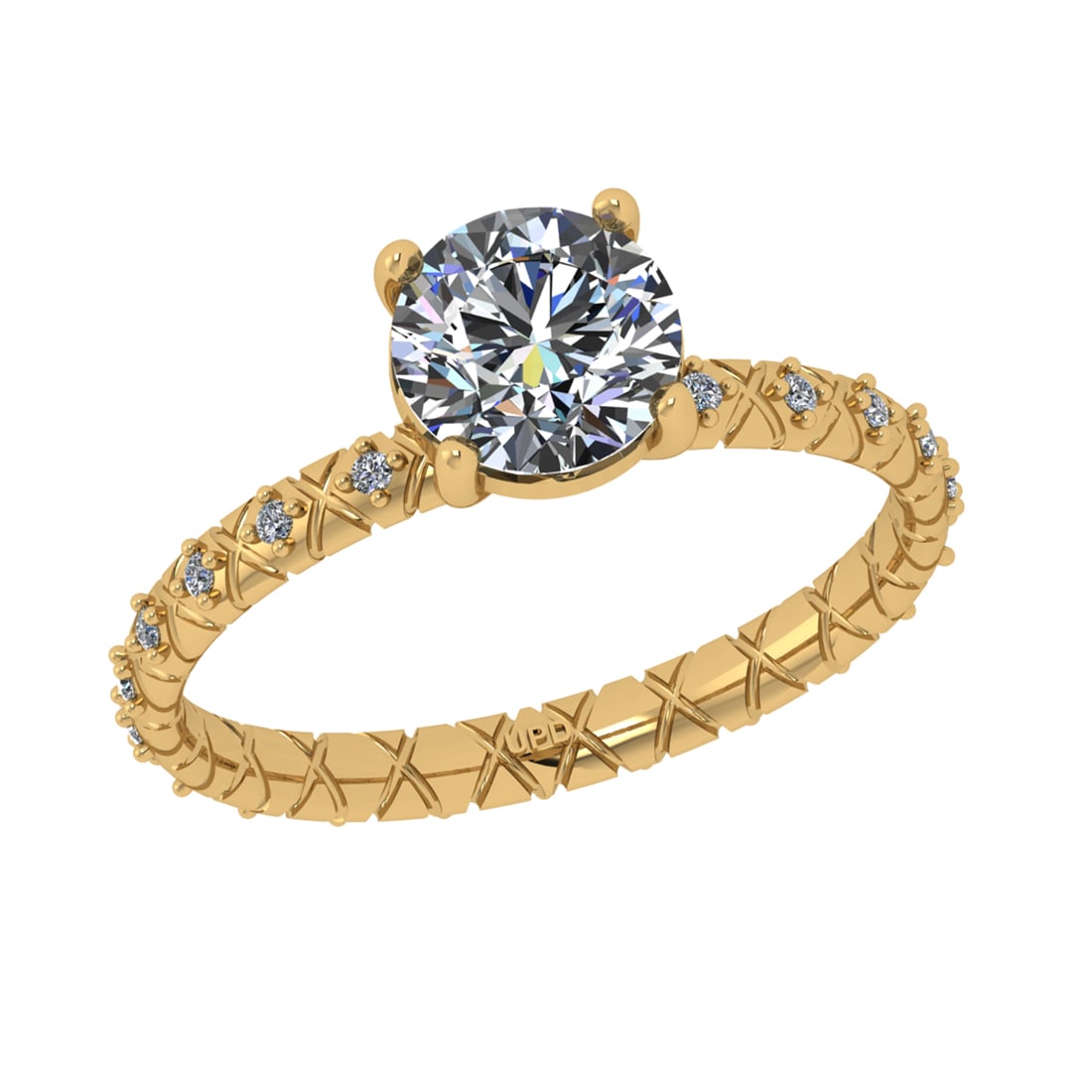 1.10 Ctw VS.SI1 (ALL DIAMOND ARE LAB GROWN ) Diamond 14k Yellow Gold Engage: Center Daimond Weight :-1.00 Ctw ( Round Cut) Color : G-H Clarity : VS.SI1 (ALL DIAMOND ARE LAB GROWN ) Side Diamond Weight Of Ctw 0.10 Ctw Color : G-H Clarity : VS.SI1 (ALL DIAMOND ARE LAB GROWN ) Da