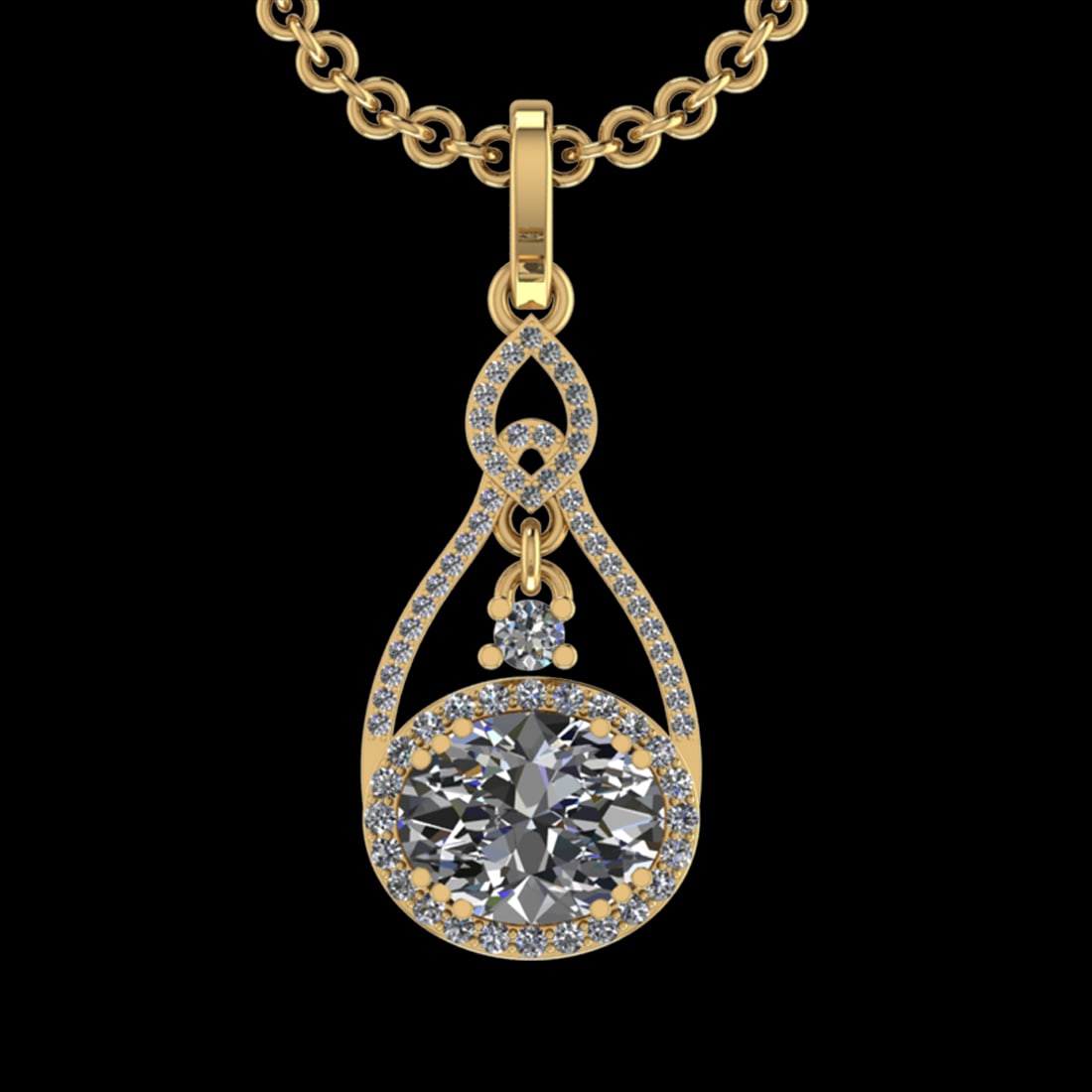 3.43 Ctw VS/SI1 Diamond 10k Yellow Gold Christmas Theme Pandant (ALL DIAMON: Center Daimond Weight :-2.88 Ctw ( Oval Cut) Color : G-H Clarity : VS/SI1 Side Diamond Weight Of Ctw 0.55 Ctw Color : G-H Clarity : VS/SI1 Daimond Setting : Prong Metal Weight : Approx 4.46 gram 10k