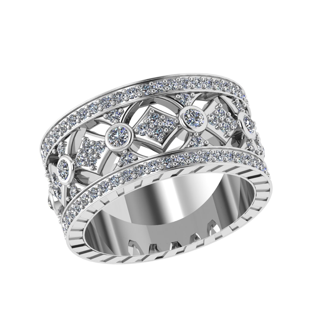 1.31 Ctw SI2/SI1 Diamond Prong Set 14k white Gold Eternity Band Ring: Total Daimond Weight :-1.31 Ctw Color : G-H Clarity : SI2/SI1 Setting : Prong Metal Weight : Approx 10.67 gram 14k White Gold Eternity Band Ring Current Ring Size 6 (ALL DIAMOND ARE LAB GROWN ) #3SS96