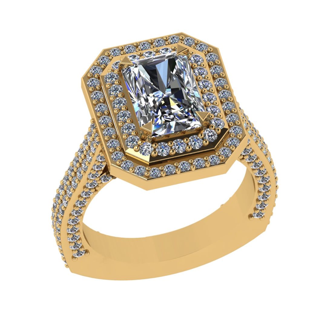 3.77 CtwVS/SI1 Diamond 14K Yellow Gold Engagement Ring: Center Diamond Weight : 1.80 Ctw (Emerald Cut) Center Diamond Color :-J-K Center Stone Setting : Prong Clarity :VS/SI1 Total Weight Of Ctw 1.97 Ctw Color : J-K Clarity :VS/SI1 Stone Setting : Prong Me