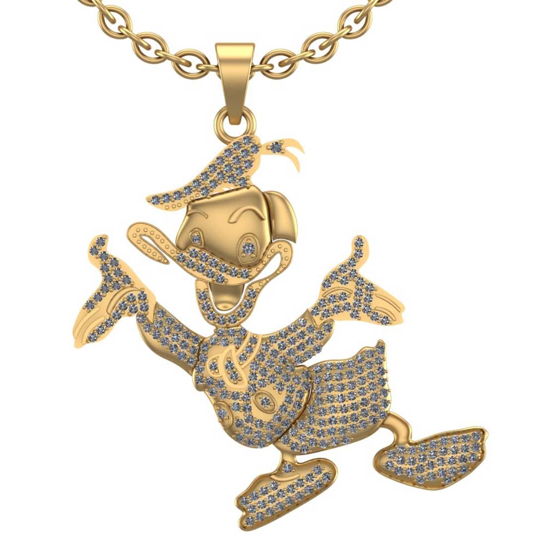 1.60 Ctw VS/SI1 Diamond 10K Yellow Gold Hip Hop Style Necklace (ALL DIAMOND (1 of 1)