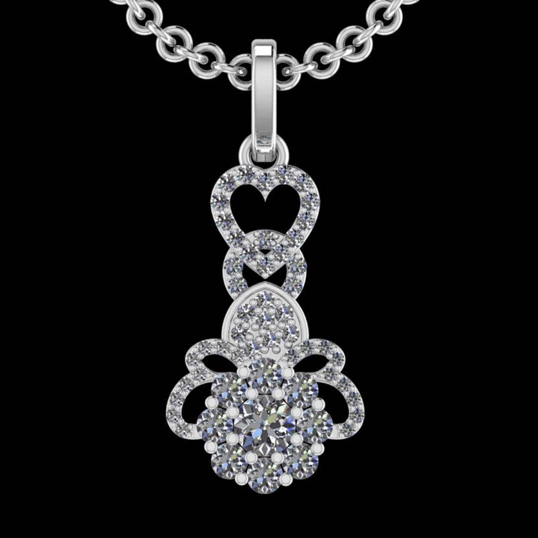 0.51 Ctw VS/SI1 Diamond 10k white Gold Christmas Theme Pandant (ALL DIAMOND (1 of 1)