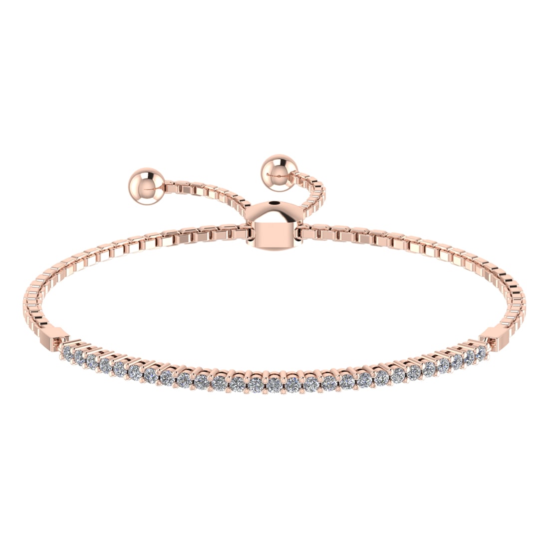 0.45 Ctw SI2/SI1 Diamond Prong Set 14k Rose Gold Tennis Slide Bracelet: Total Daimond Weight :-0.45 Ctw Color : G-H Clarity : SI2/SI1 Setting : Prong Metal Weight : Approx 5.10 gram 14k Rose Gold Tennis Slide Bracelet (ALL DIAMOND ARE LAB GROWN ) MJ2675-1.5SB #3SS96408v15