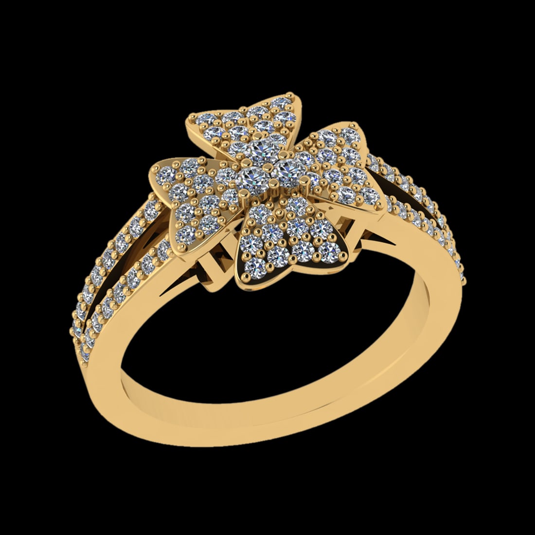 0.68 CtwVS/SI1 Diamond 10k Yellow Gold Engagement Ring (1 of 2)
