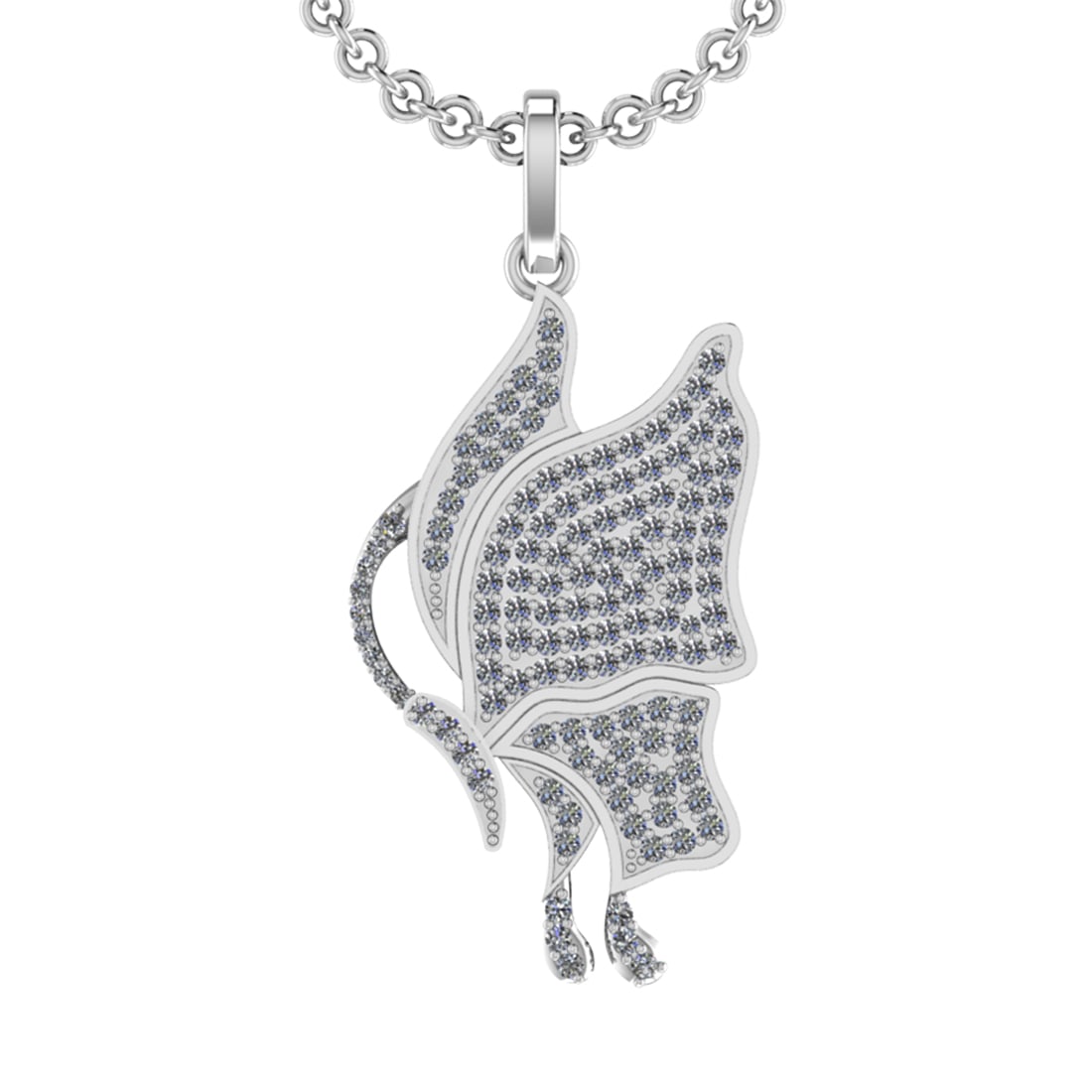 0.98 Ctw SI2/SI1 Diamond 14k White Gold Butterfly Pendant (ALL DIAMOND ARE: Total Diamond Weight :-0.98 Ctw (Round cut) Color :- G-H Clarity : SI2/SI1 Setting : Prong Metal Weight : Approx 5.70 gram 14k White Gold Butterfly Pendant (ALL DIAMOND ARE LAB GROWN) #3SS90192v12