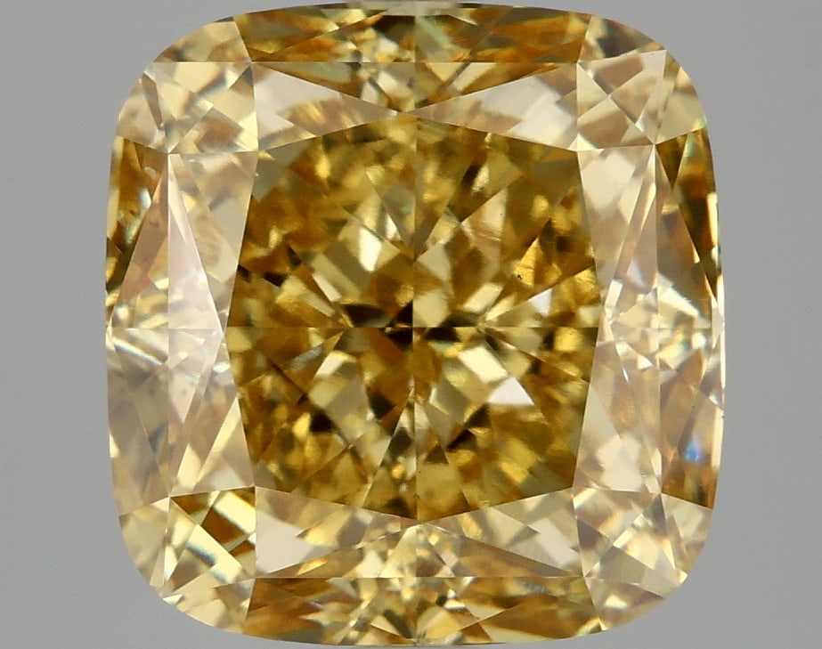 7.32 ctw. VS2 IGI Certified Cushion Q Cut Loose Diamond (LAB GROWN): IGI Certified Cusq Cut Loose Diamond (LAB GROWN) - Weight :- 7.32 ctw; Color :- Fancy Vivid Yellow; Clarity :-VS2 #3SS24270v15