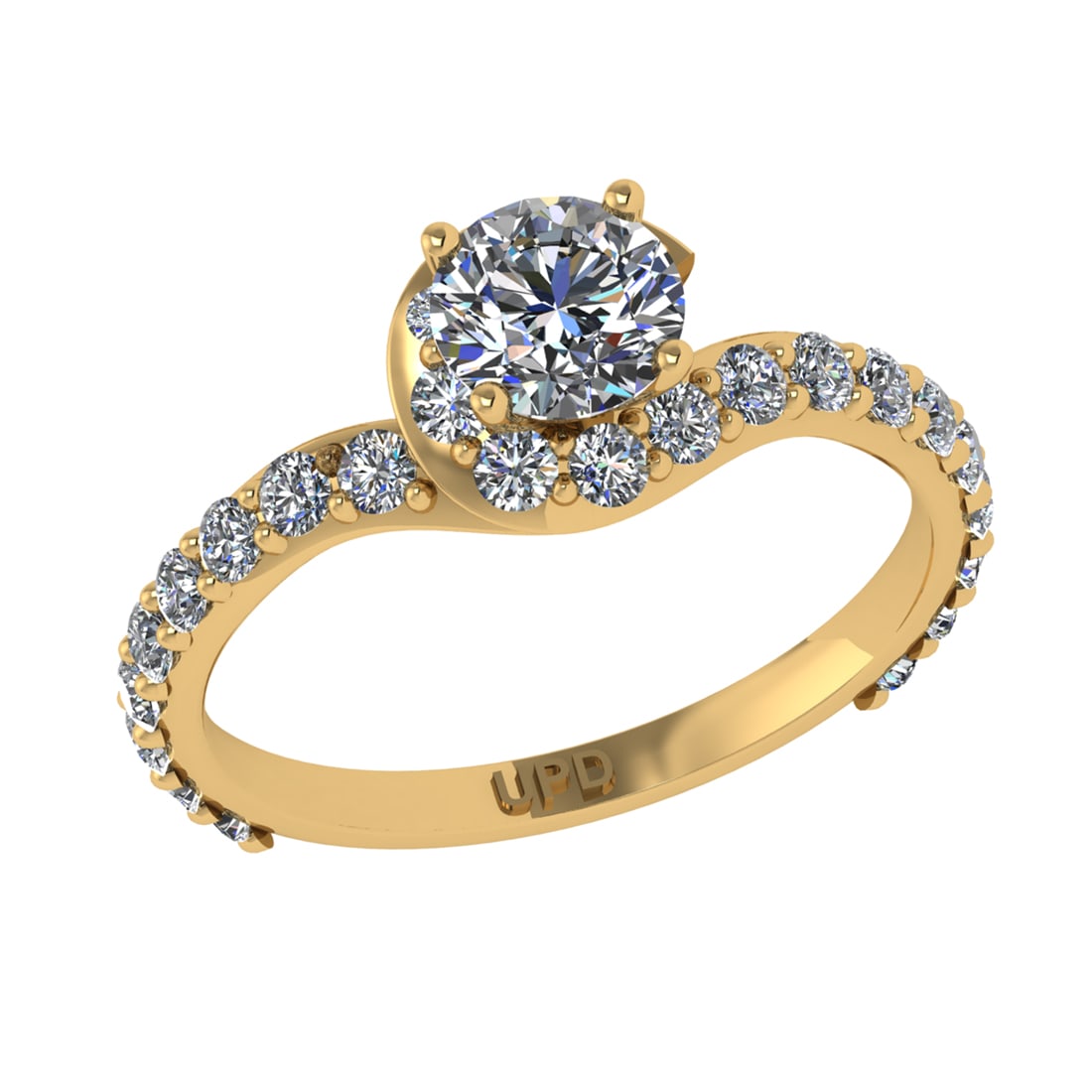 1.71 Ctw VS/SI1 Diamond 14k Yellow Gold Hiden Halo Engagement Ring (ALL DIA (1 of 2)
