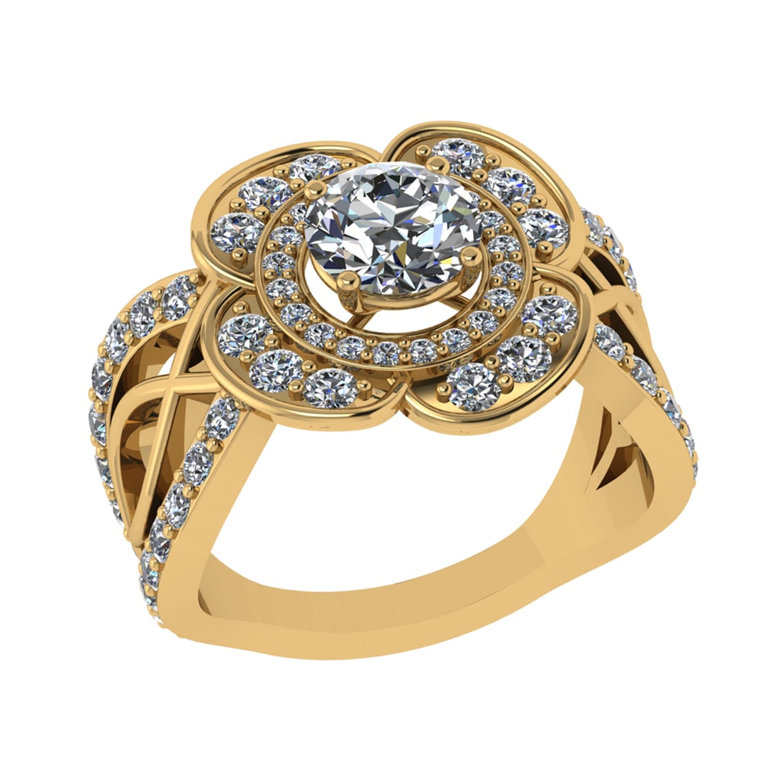 2.28 Ctw SI1/SI2 Diamond 14k Yellow Gold Engagement Ring (ALL DIAMOND ARE L (1 of 2)