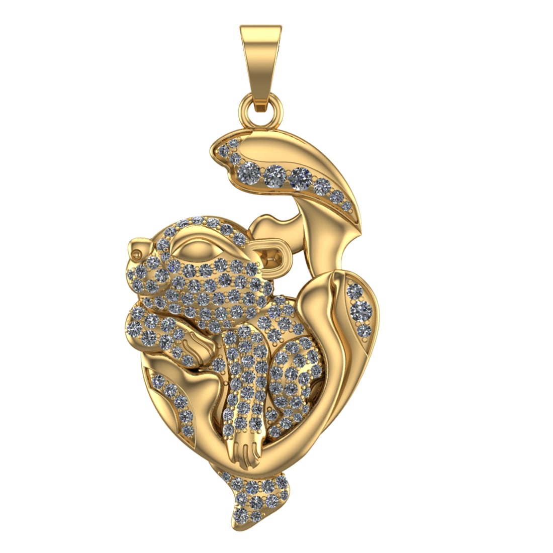 1.63 Ctw VS/SI1 Diamond 14k Yellow Gold Pendant (ALL DIAMOND ARE LAB GROWN (1 of 1)