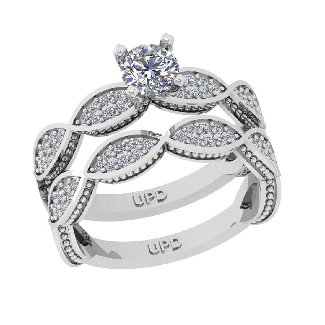 1.05 Ctw VS/SI1 Diamond Prong Set 14k white Gold Engagement Ring (ALL DIAMO: Center Daimond Weight :-0.50 Ctw ( Round Cut) Color : G-H Clarity : VS/SI1 Side Diamond Weight Of Ctw 0.55 Ctw Color : G-H Clarity : VS/SI1 Daimond Setting : Prong Metal Weight : Approx 6.00 gram 14k 