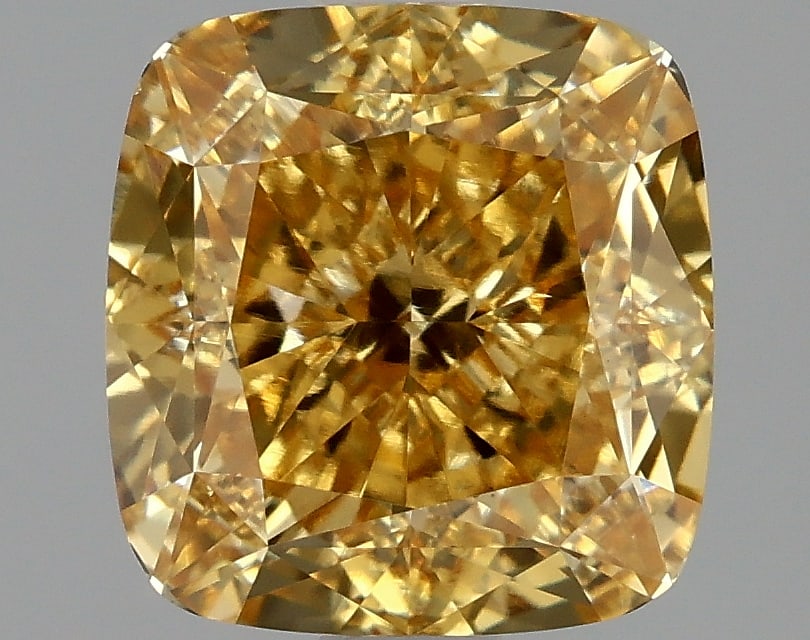 2.11ct Cushion Square Cut Lab Grown Diamond: IGI CertifiedCushion SquareCut Loose Diamond (LAB GROWN) - Weight:2.11 ctw; Color: Fancy Vivid Yellow; Clarity: VS1 #3SS99118v15
