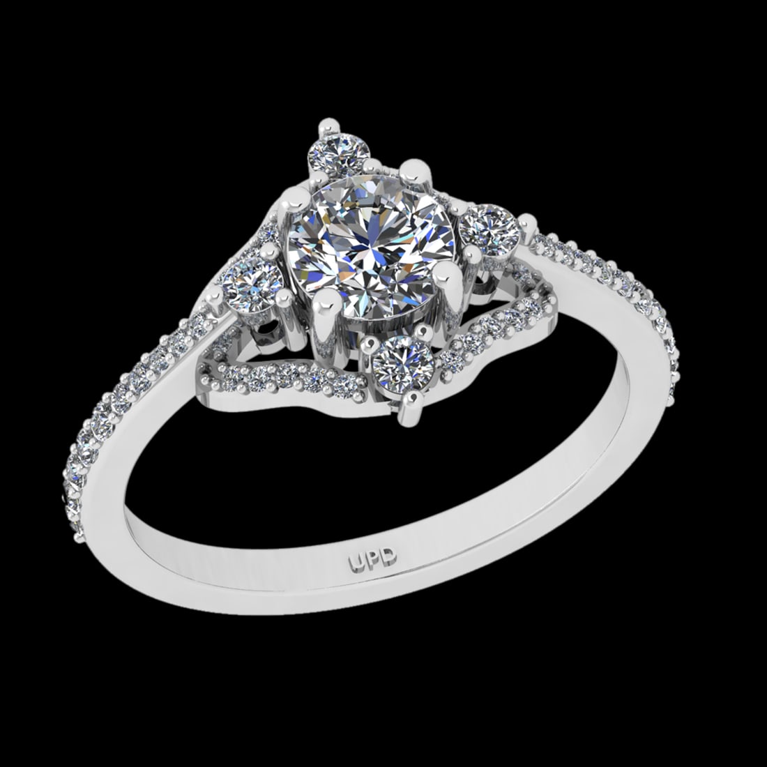 1.32 Ctw VS/SI1 Diamond 10k White Gold Engagement Ring (ALL DIAMOND ARE LAB: Center Diamond Weight :-0.84 Ctw ( Round cut) Color :- J-K Clarity : VS/SI1 Center Stone Setting : Prong Side Diamond Weight Of Ctw 0.48 Ctw Color : J-K Clarity : VS/SI1 Stone Setting : Prong Metal We