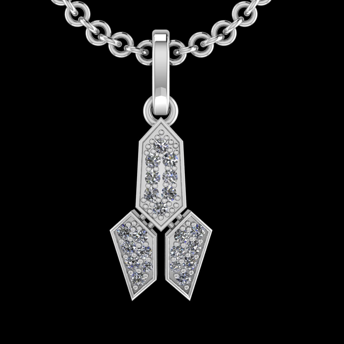 0.31 Ctw VS/SI1 Diamond 10k white Gold Pandant (ALL DIAMOND ARE LAB GROWN): Total Daimond Weight :-0.31 Ctw Color : J-K Clarity : VS/SI1 Setting : Prong Metal Weight : Approx 3.88 gram 10k White Gold Pandant (ALL DIAMOND ARE LAB GROWN) #3SS22461v15