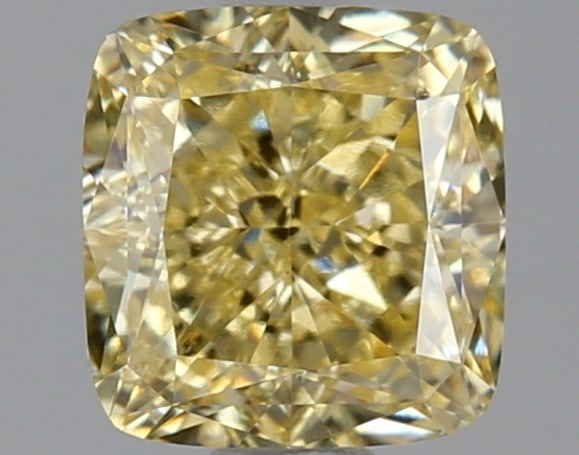 1.92 ctw. VS2 IGI Certified Cushion Q Cut Loose Diamond (LAB GROWN): IGI Certified Cusq Cut Loose Diamond (LAB GROWN) - Weight :- 1.92 ctw; Color :- Fancy Intense Yellow; Clarity :-VS2 #3SS24005v15