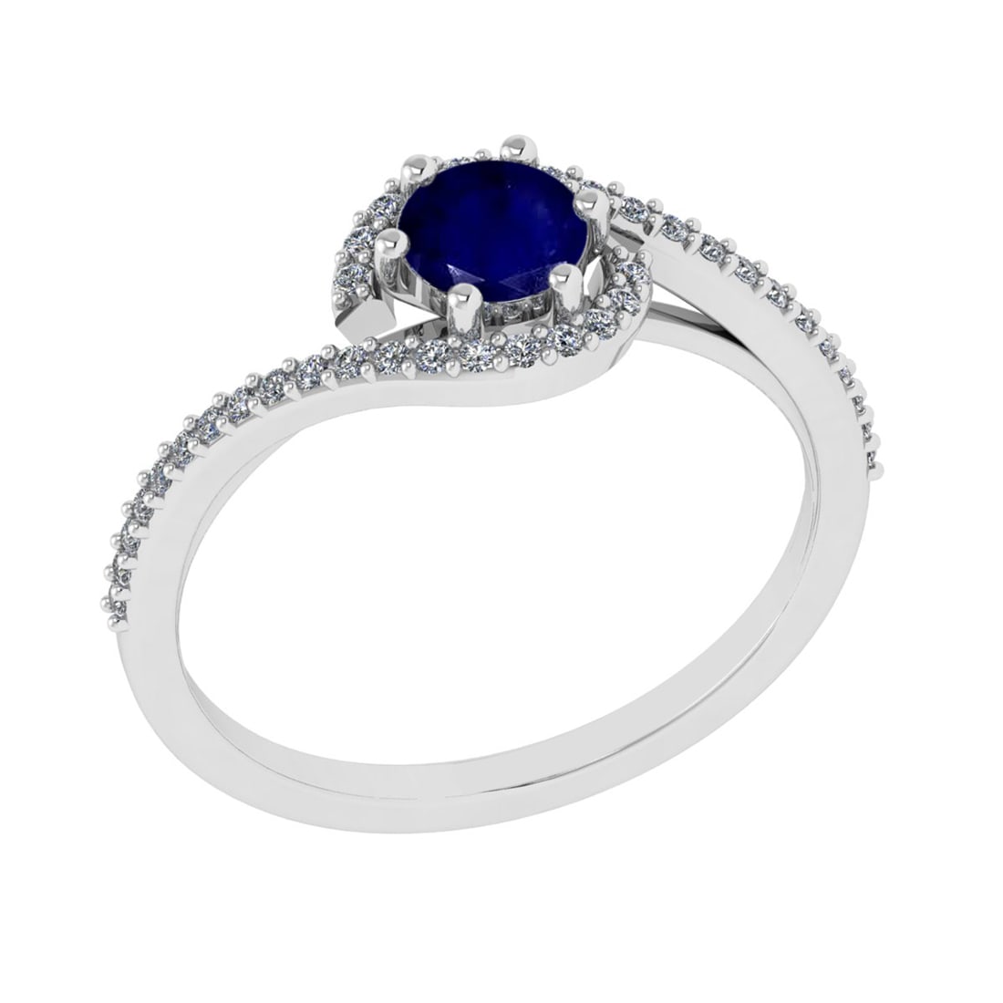 0.69 Ctw VS/SI1 Blue Sapphire and Diamond 14K White Gold Engagement Ring (A: Center stone Weight :-0.50 Ctw ( Round Cut) Center Stone Color :- Blue Sapphire Center Stone Setting : Prong Side Diamond Weight Of Ctw 0.19 Ctw Color : G-H Clarity : VS/SI1 Stone Setting : Prong
