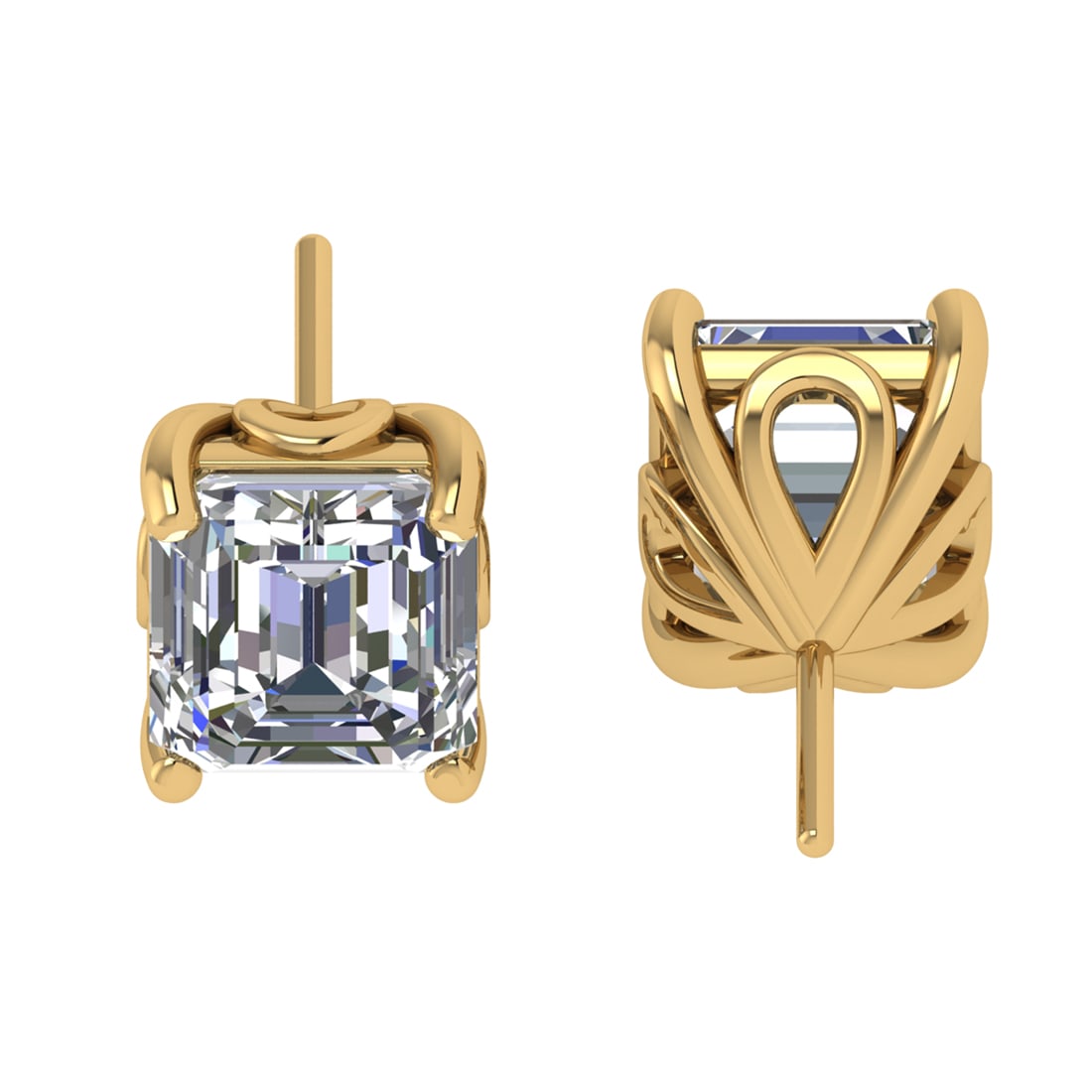 4.00 Ctw SI2/SI1 Diamond Prong Set 14k Yellow Gold Studs Earrings (ALL DIAM: Center Daimond Weight :-4.00 Ctw ( Princess Cut) Color : G-H Clarity : SI2/SI1 Metal Weight : Approx 2.50 Gram 14k Yellow Gold Studs Earrings (ALL DIAMOND ARE LAB GROWN ) #3SS97599v15