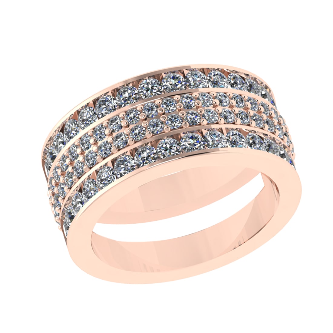 1.90 Ctw SI2/SI1 Diamond Prong Set 14k Rose Gold Eternity Band Ring: Total Daimond Weight :-1.90 Ctw Color : G-H Clarity : SI2/SI1 Setting : Prong Metal Weight : Approx 6.06 gram 14k Rose Gold Eternity Band Ring Current Ring Size 6 (ALL DIAMOND ARE LAB GROWN ) #3SS9632