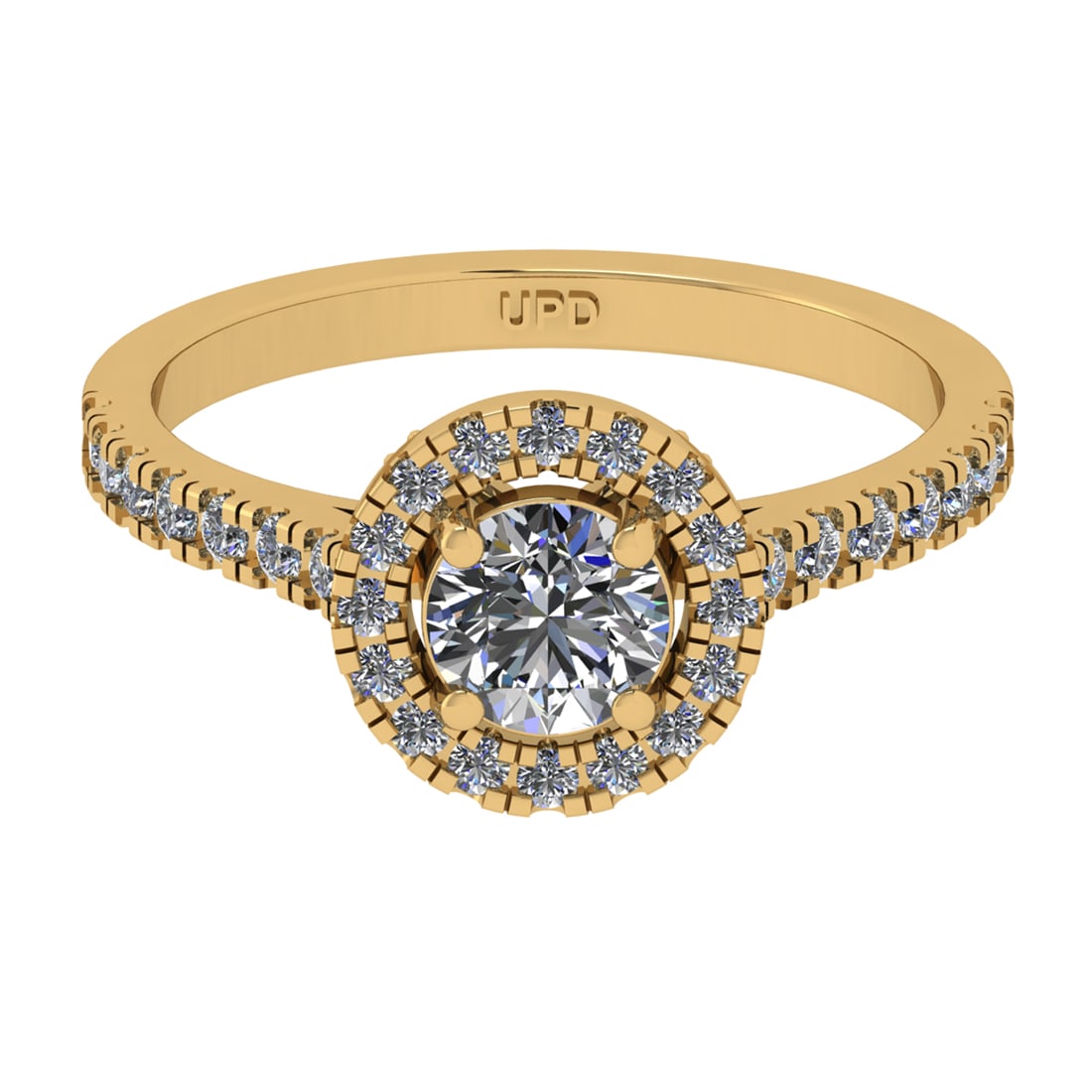 1.00 Ctw VS/SI1 Diamond 14k Yellow Gold Hiden Halo Engagement Ring (ALL DIA: Center Daimond Weight :-0.60 Ctw ( Round Cut) Color : G-H Clarity : VS/SI1 Side Diamond Weight Of Ctw 0.40 Ctw Ctw Color : G-H Clarity : VS/SI1 Daimond Setting : Prong Metal Weight : Approx 3.60 gram 