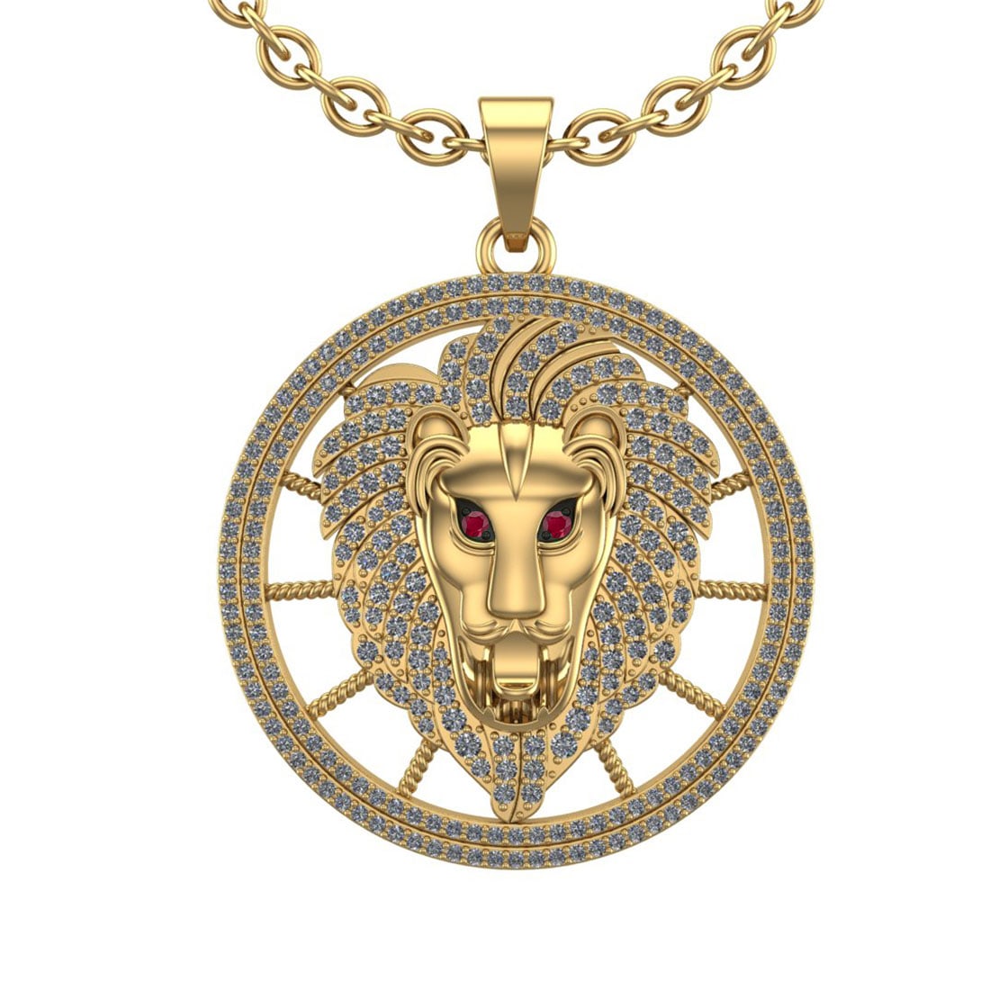 1.72 Ctw SI2/SI1 Ruby and Diamond Style Men s collection 18K Yellow Gold li: Center Stone Weight : 0.02 Ctw ( Round Cut )Center Stone Color : Ruby Setting : Prong Side Stone Weight Of Ctw 1.70 Ctw Side Stone Color : G-H Stone Clarity : SI2/SI1 Stone Setting : Prong Metal Weigh