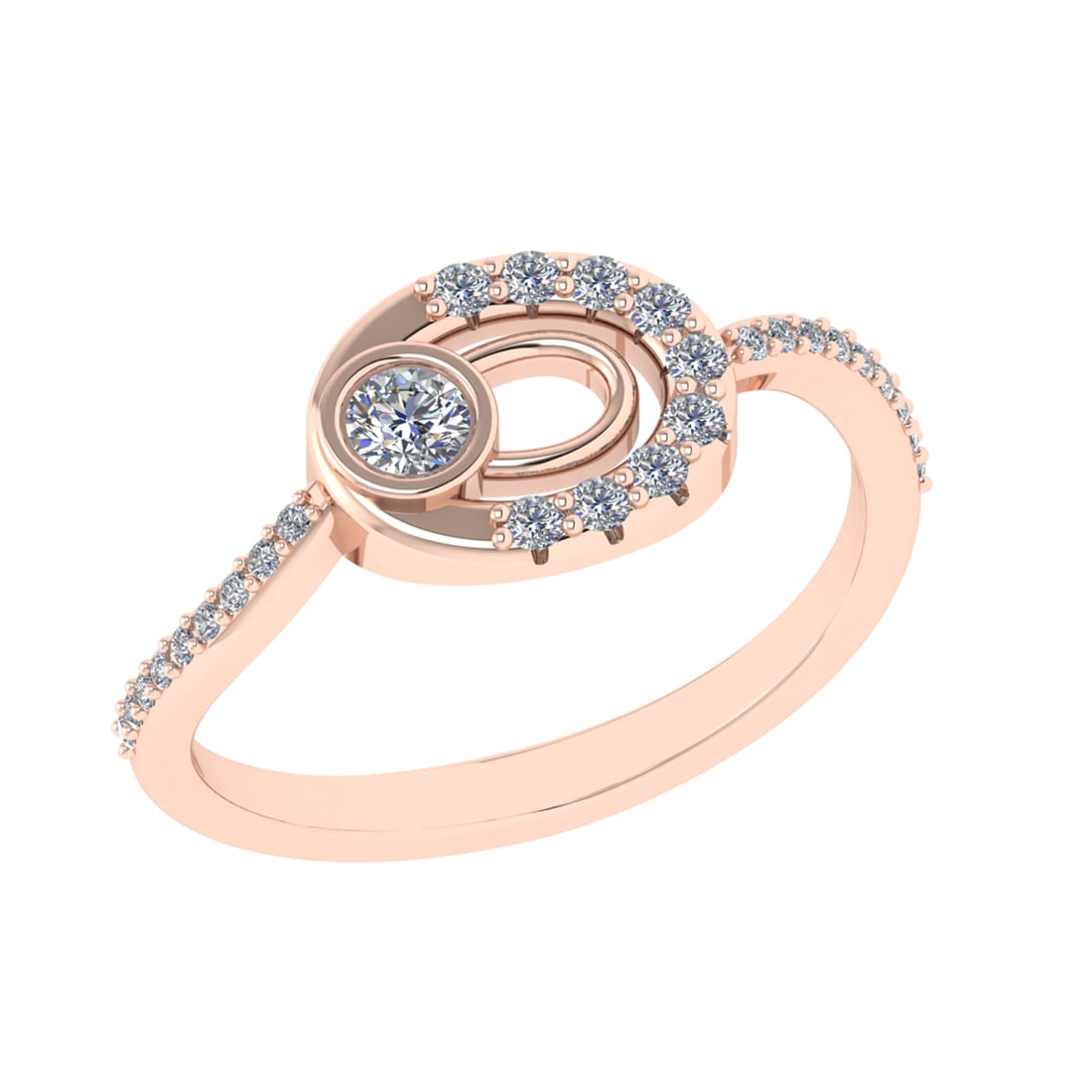 0.33 Ctw SI2/SI1 Diamond Prong Set 14k Rose Gold Engagement Ring: Center Daimond Weight :-0.11 Ctw ( Round Cut) Color : G-H Clarity : SI2/SI1 Side Diamond Weight Of Ctw 0.22 Ctw Color : G-H Clarity : SI2/SI1 Daimond Setting : Prong Metal Weight : Approx 3.01 gram 14