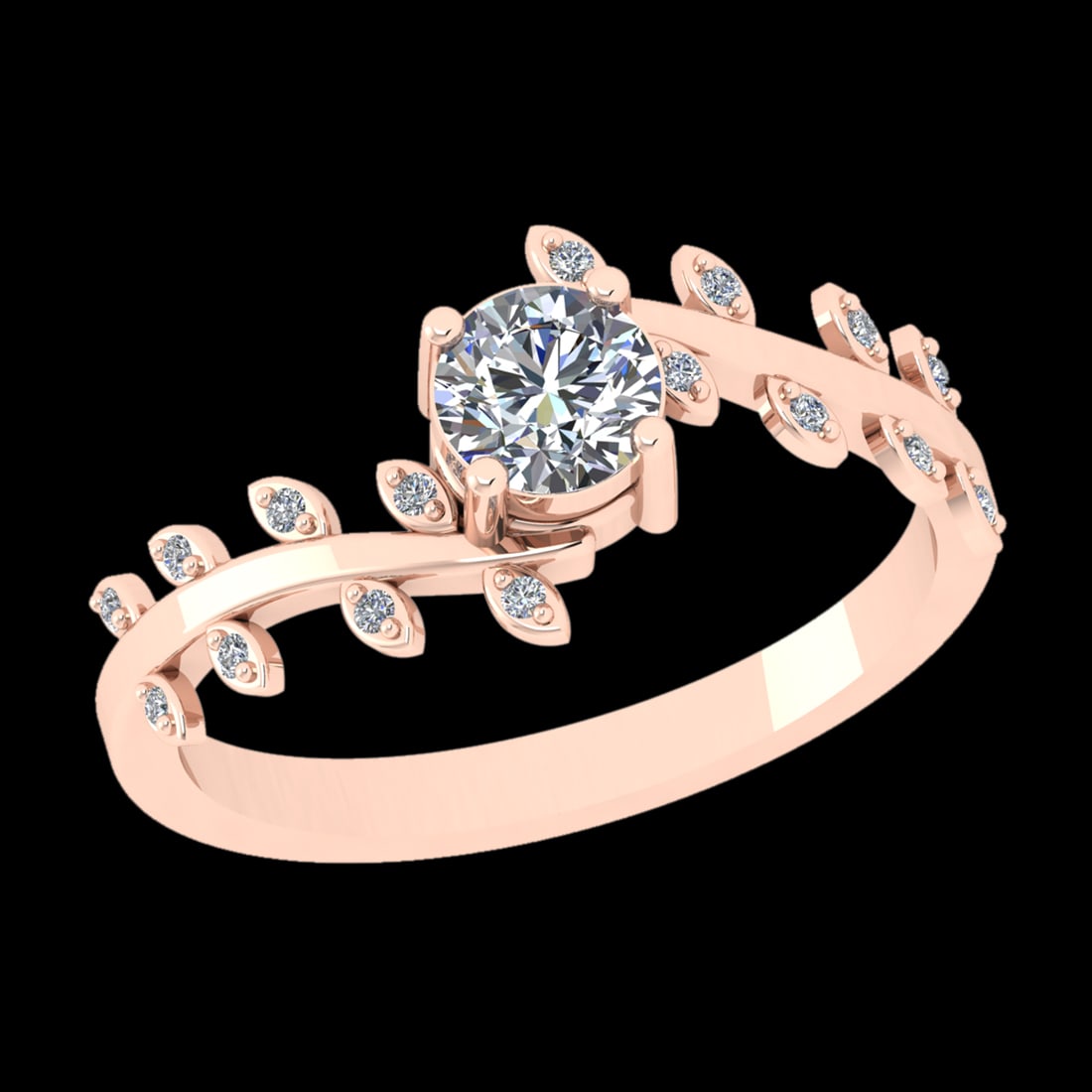 0.58 Ctw VS/SI1 Diamond Prong Set 18K Rose Gold Engagement Ring: Center Daimond Weight :-0.50 Ctw ( Round Cut) Color : G-H Clarity : VS/SI1 Side Diamond Weight Of Ctw 0.08 Ctw Color : G-H Clarity : VS/SI1 Daimond Setting : Prong Metal Weight : Approx 2.98 gram 18K 