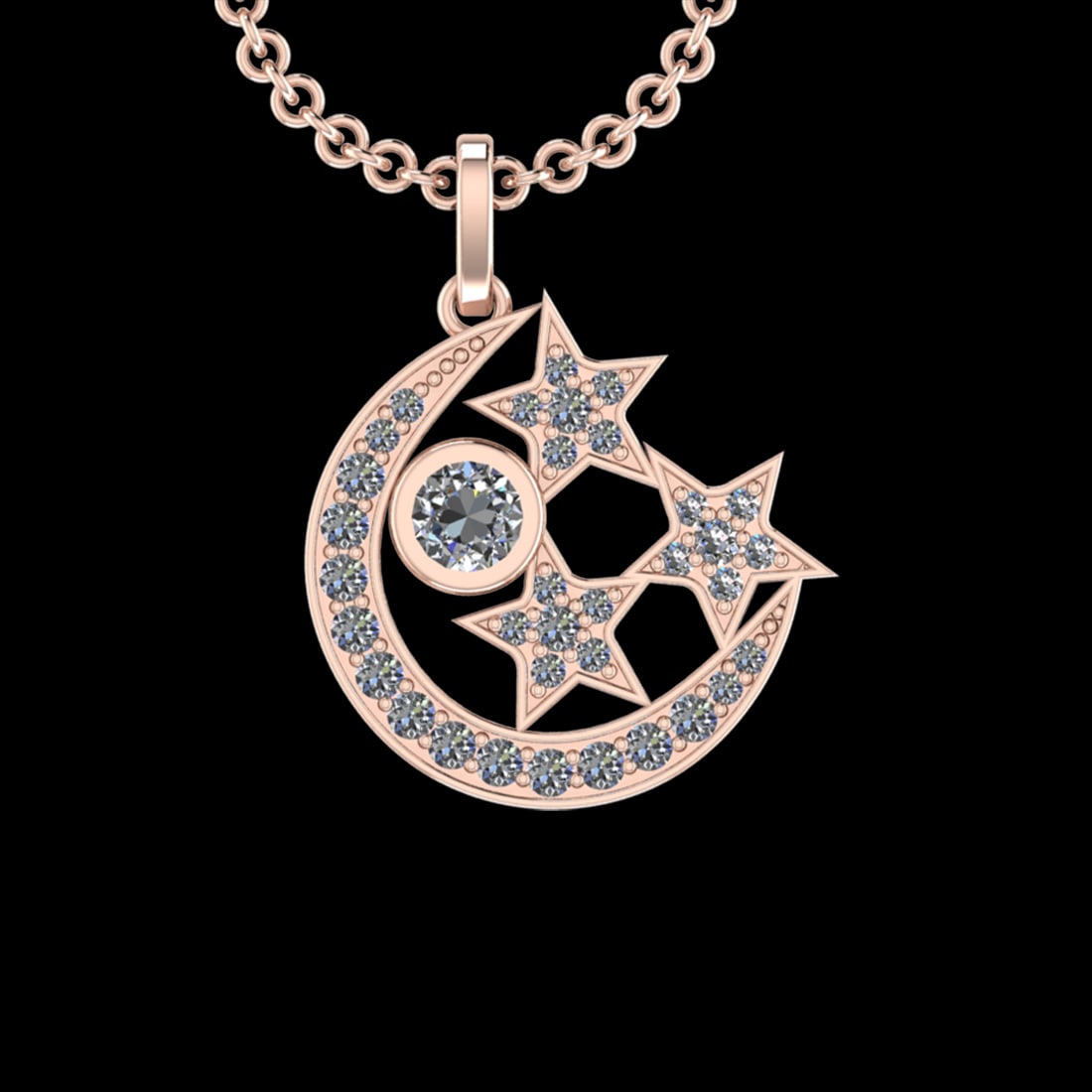 1.31 Ctw VS/SI1 Diamond 10k Rose Gold Christmas Theme Pandant (ALL DIAMOND: Center Daimond Weight :-0.50 Ctw ( Round Cut) Color : G-H Clarity : VS/SI1 Side Diamond Weight Of Ctw 0.81 Ctw Color : G-H Clarity : VS/SI1 Daimond Setting : Prong Metal Weight : Approx 5.61 gram 10k 